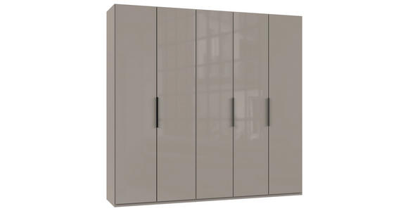 DREHTÜRENSCHRANK in Sahara - Schwarz/Sahara, KONVENTIONELL, Glas/Holzwerkstoff (250/236/58cm) - Hom`in