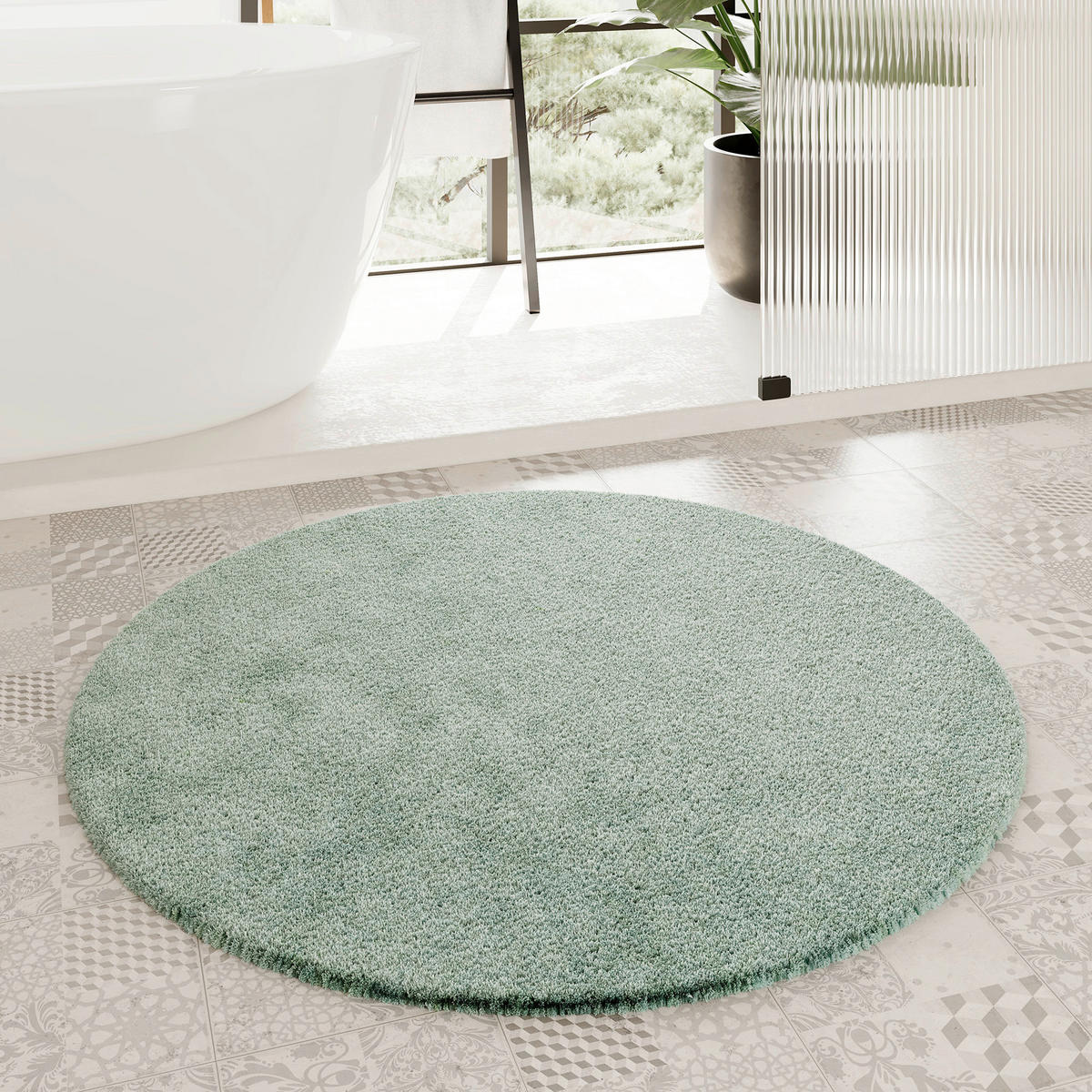 BADTEPPICH Grün, Petrol 90 cm  - Petrol/Grün, Basics, Kunststoff/Textil (90cm) - WECON HOME BASIC