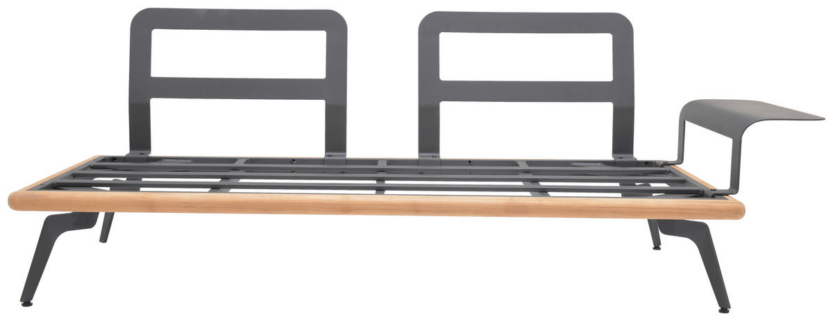 LOUNGEGARNITUR 150/280 cm Aluminium, Stahl  - Greige/Dunkelgrau, Design, Textil/Metall (150/280cm) - Amatio