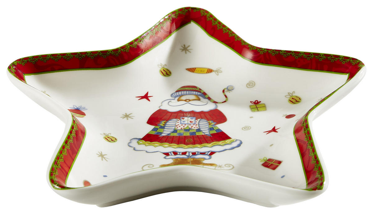 KÍNÁLÓTÁL 17,8 cm   - többszínű, Basics, kerámia (17,8cm) - X-Mas
