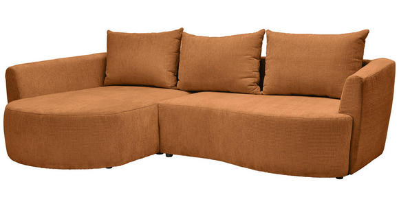 ECKSOFA  in Chenille Rostfarben  - Rostfarben/Schwarz, MODERN, Kunststoff/Textil (179/287cm) - Carryhome