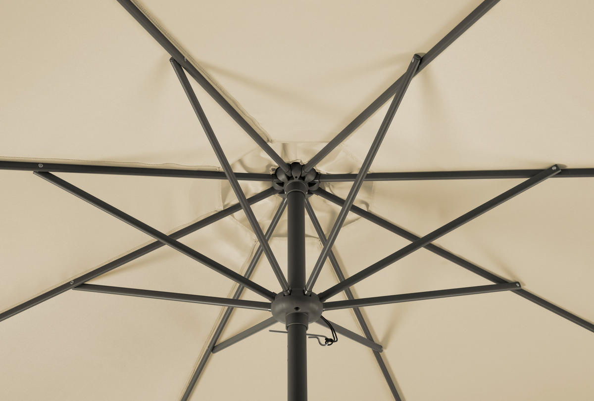 SONNENSCHIRM 270 cm Naturfarben  - Anthrazit/Naturfarben, Basics, Textil/Metall (270/260/270cm) - Schneider