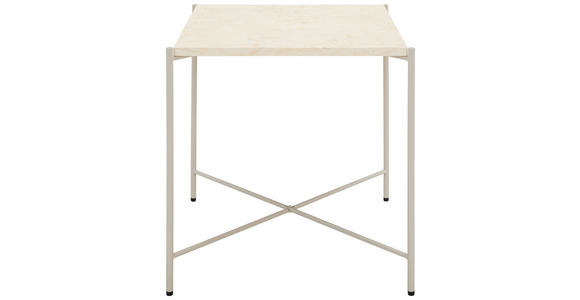 BEISTELLTISCH 40/40/40 cm Creme quadratisch  - Creme, Trend, Stein/Metall (40/40/40cm) - Landscape