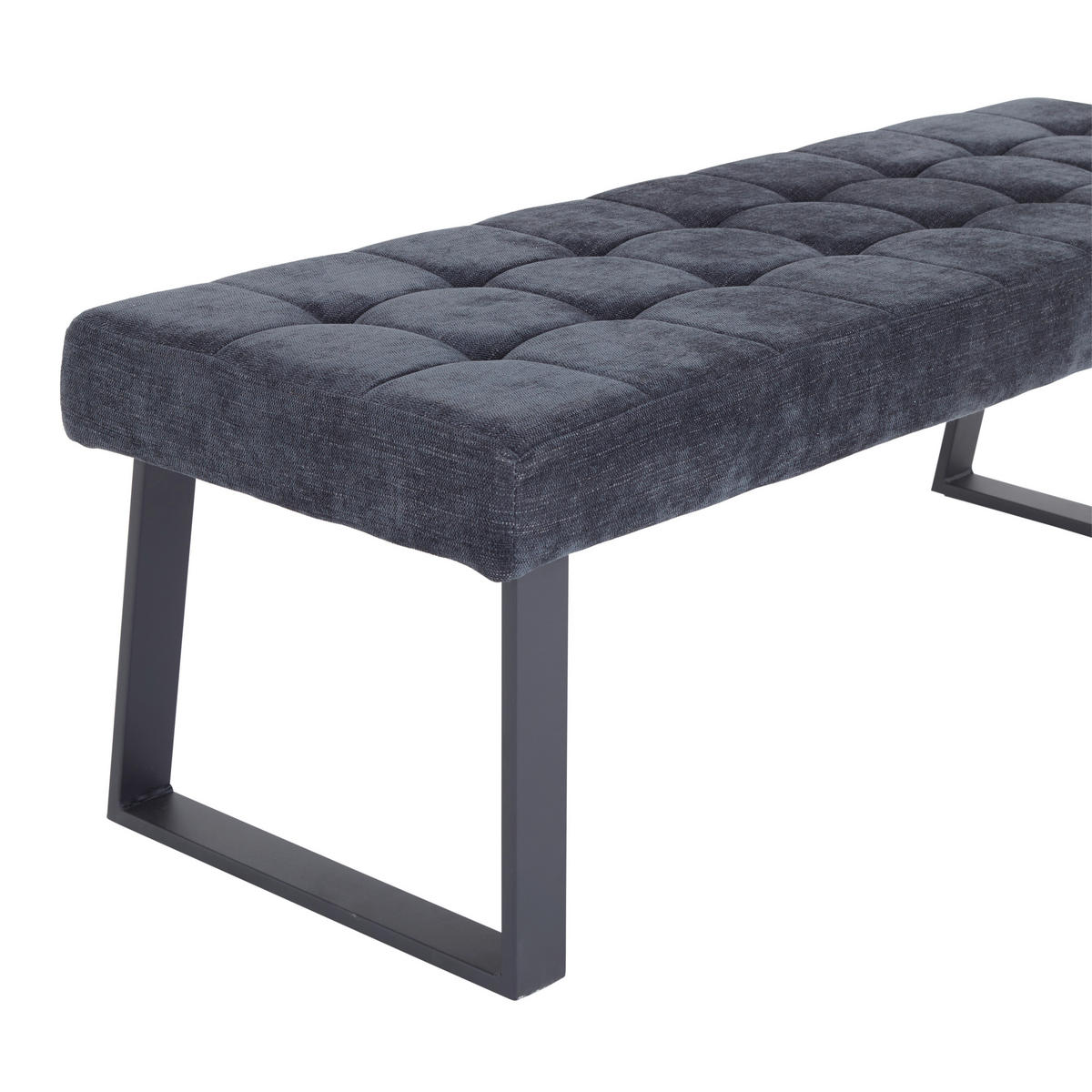 SITZBANK 140/49/48 cm Webstoff Dunkelgrau  - Dunkelgrau/Schwarz, MODERN, Textil/Metall (140/49/48cm) - MID.YOU