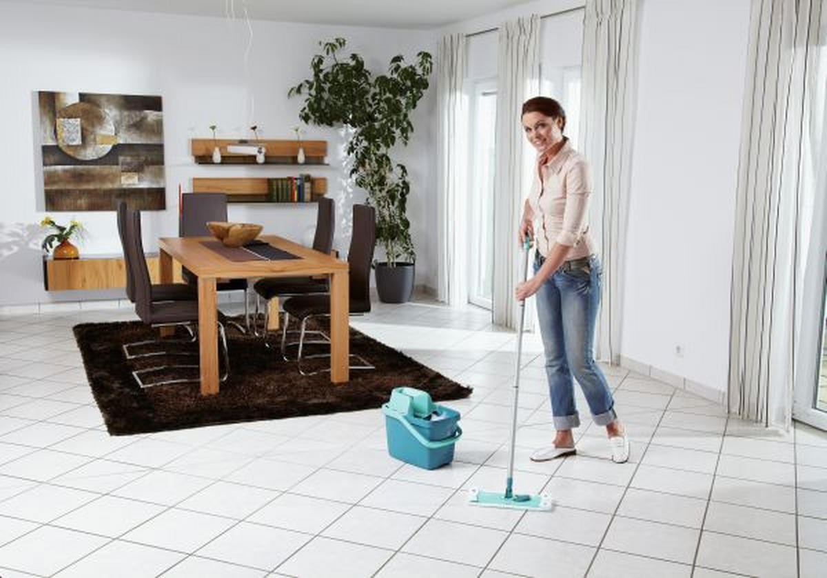 SADA NA ČISTENIE PODLAH - strieborná/tyrkysová, Konventionell, textil/plast (12l) - Leifheit