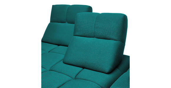ECKSOFA in Struktur Türkis 313/233 cm - Türkis/Schwarz, Design, Kunststoff/Textil (313/233cm) - Emilio Belluti