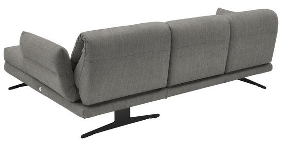 ECKSOFA  in Flachgewebe Hellgrau  279-327/176-217 cm  - Hellgrau/Schwarz, Design, Textil/Metall (279-327/176-217cm) - Dieter Knoll