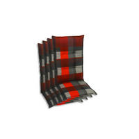 SESSELAUFLAGENSET Karo  - Dunkelgrau/Rot, Basics, Textil (50/7/108cm)