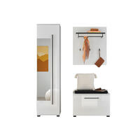 GARDEROBE 4-teilig  in 140/201/39 cm  - Weiß Hochglanz/Weiß, MODERN, Holzwerkstoff (140/201/39cm) - MID.YOU