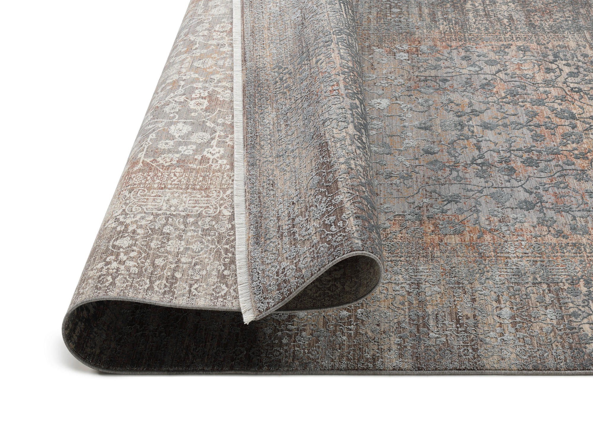 Dieter Knoll Webteppich Astelion Braun, Grau, Dunkelgrau 200x290 cm