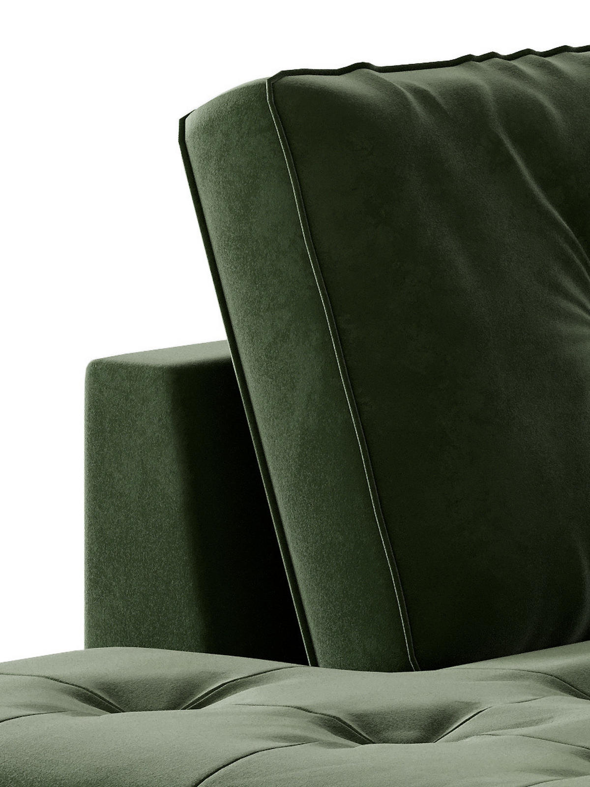 HÖRNSOFFA i flatväv olivgrön  - stålfärgad/olivgrön, Design, metall/textil (259/205cm) - Livetastic