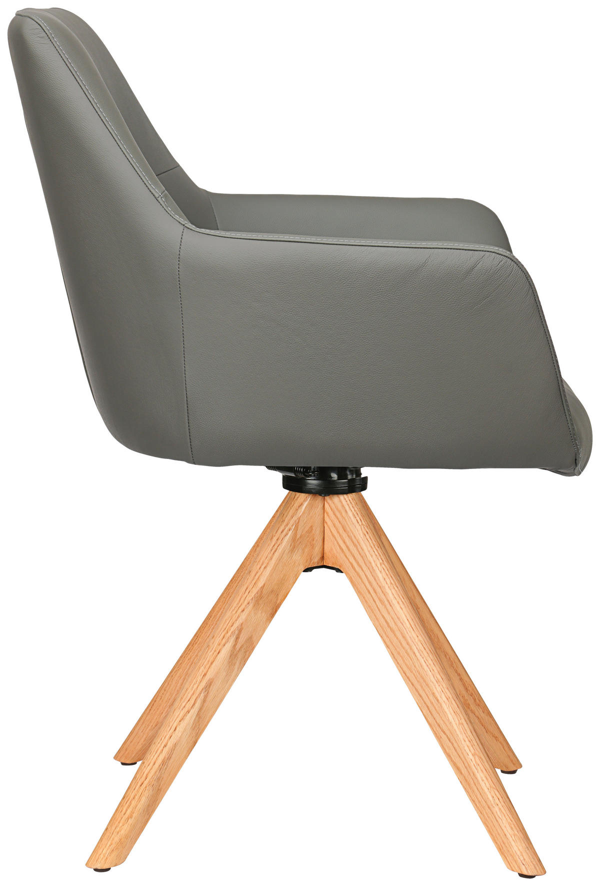 ARMLEHNSTUHL  in Echtleder pigmentiert  - Eichefarben/Anthrazit, KONVENTIONELL, Leder/Holz (59,5/87,5/63cm) - Novel