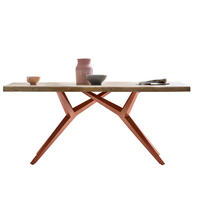 ESSTISCH 200/100/80,5 cm Echtholz  Holz, Metall rechteckig Braun, Naturfarben  - Braun/Naturfarben, MODERN, Holz/Metall (200/100/80,5cm) - MID.YOU