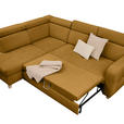 ECKSOFA inkl. Funktionen Senfgelb Samt  - Senfgelb, Natur, Holz/Textil (206/261cm) - Venda