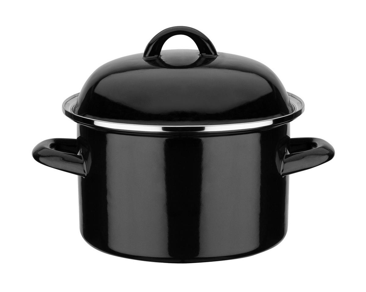 KOCHTOPFSET Black & White 4-teilig  - Schwarz, Basics, Metall - GSW