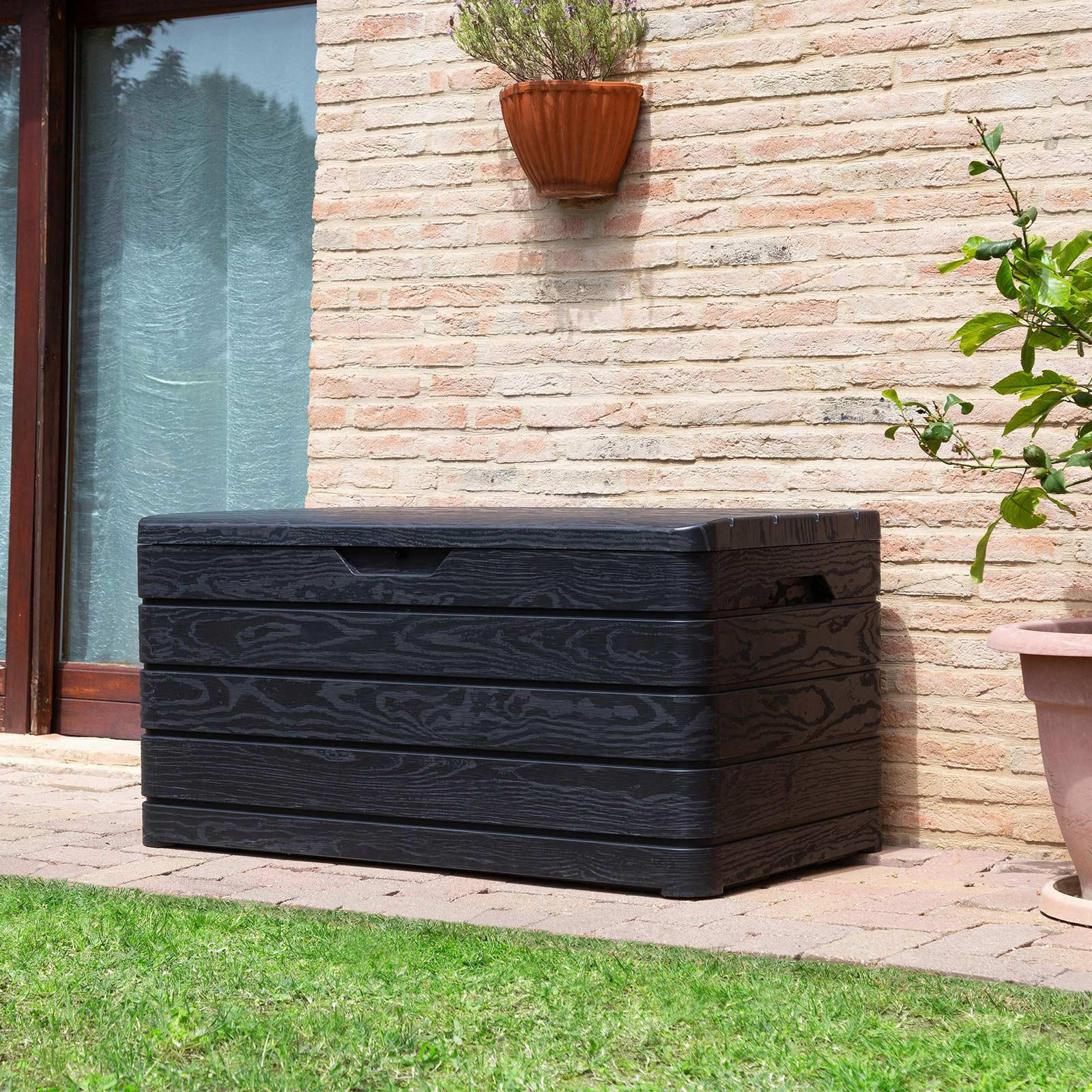 KISSENBOX 129/70/70 cm - Anthrazit, Basics, Kunststoff (129/70/70cm)