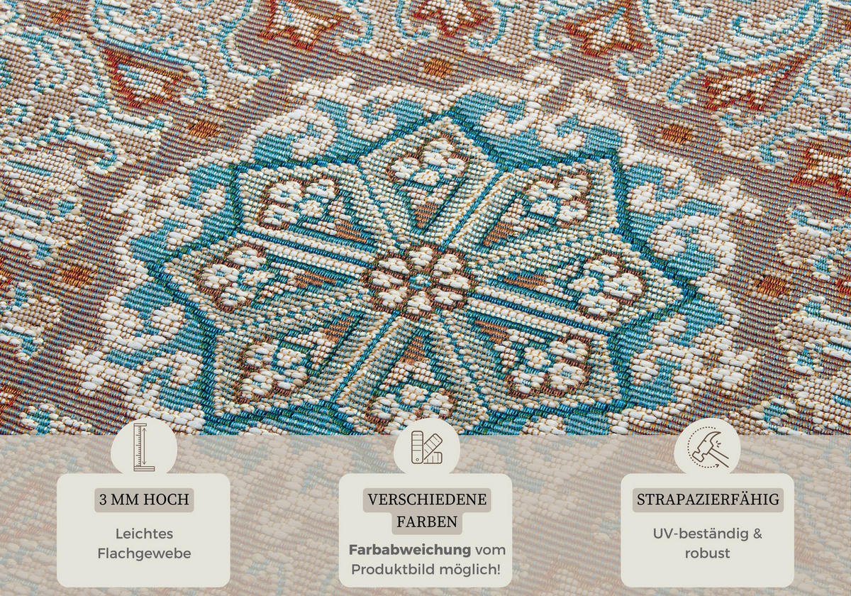 OUTDOORTEPPICH 120/180 cm Flair Creme, Beige  - Beige/Creme, Design, Kunststoff (120/180cm)