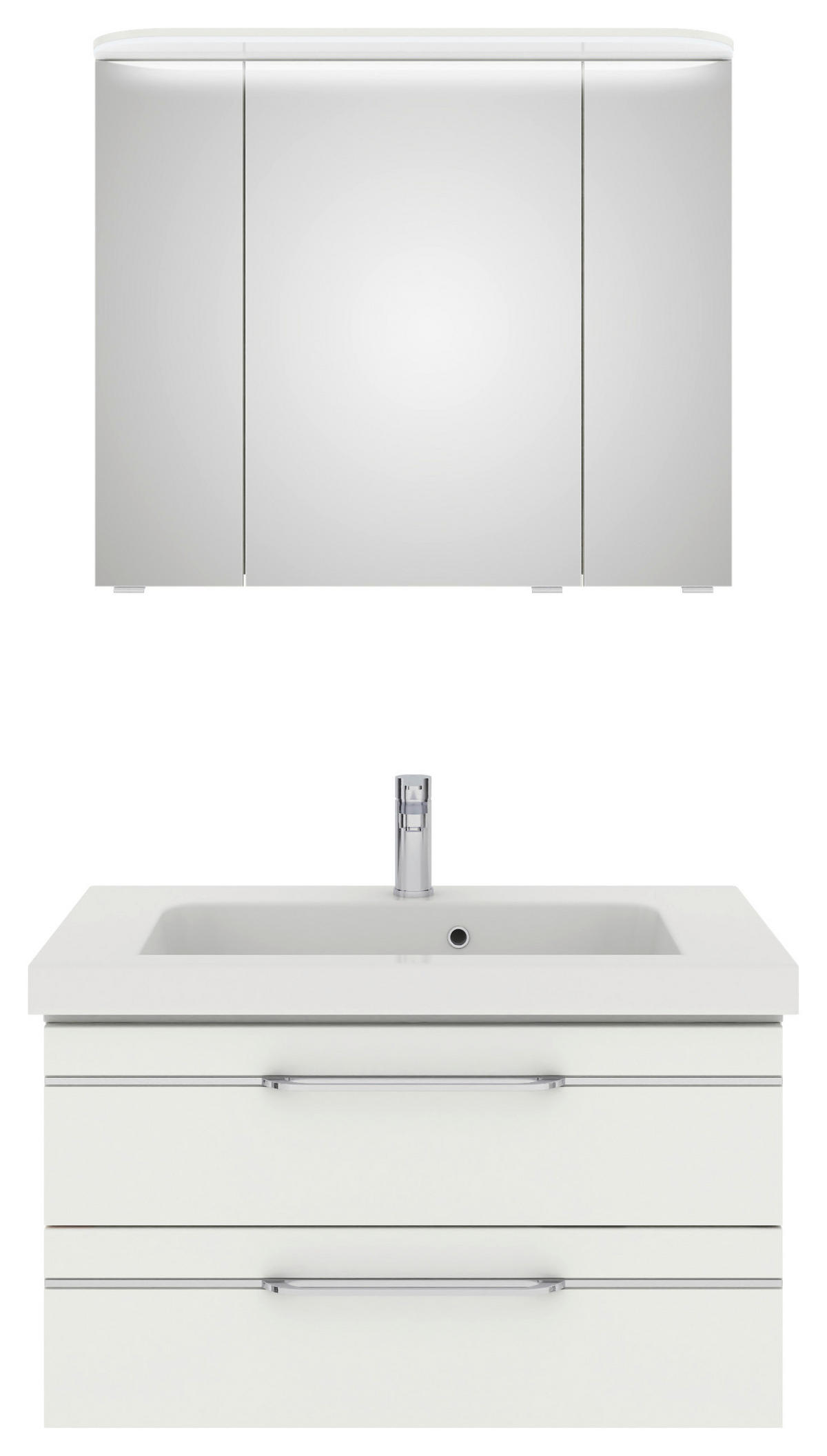 BADEZIMMER 3-teilig  in 92 cm  - Chromfarben/Weiß Hochglanz, KONVENTIONELL, Glas/Holzwerkstoff (92cm) - Pelipal