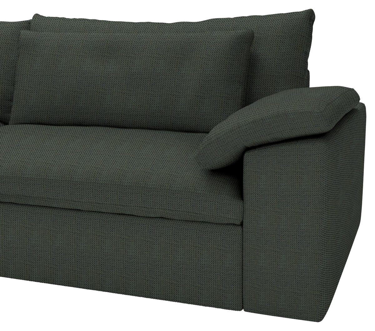 ECKSOFA  Chenille Waldgrün  - Waldgrün/Schwarz, Modern, Kunststoff/Textil (198/306cm) - Carryhome