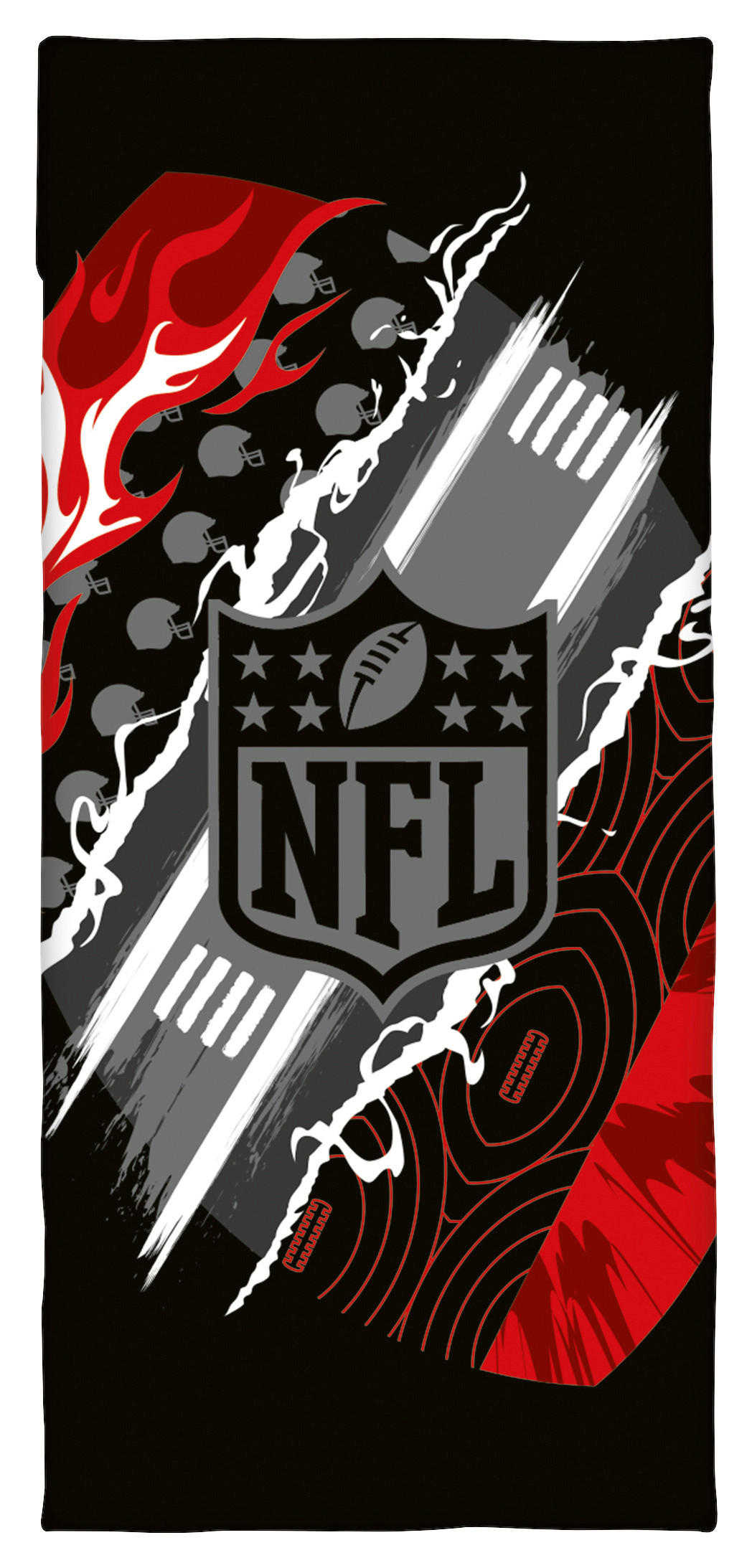 SPORTHANDTUCH NFL Grau, Multicolor, Rot, Schwarz, Weiß  - Rot/Multicolor, Basics, Textil (50/110 + 15cm) - Herding