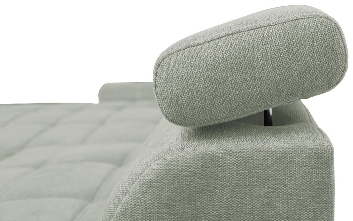 ECKSOFA in Webstoff Hellgrau  - Weiss/Hellgrau, Design, Kunststoff/Textil (276/173cm) - Stylife