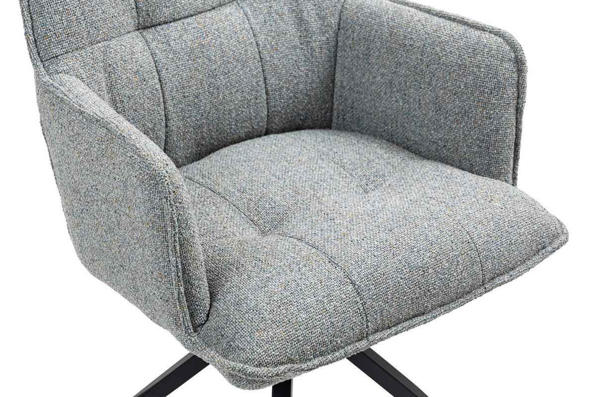 ARMLEHNSTUHL  in Eisen  - Schwarz/Grau, KONVENTIONELL, Textil/Metall (59/89,5/63cm) - MID.YOU