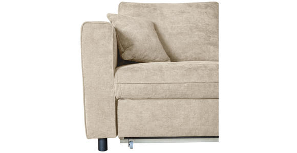 ECKSOFA Naturfarben Flachgewebe - Schwarz/Naturfarben, KONVENTIONELL, Textil/Metall (252/162cm) - Carryhome