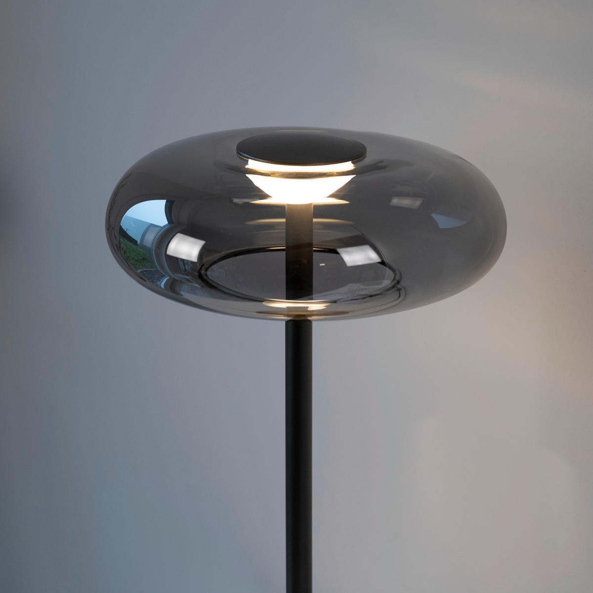 LED-TISCHLEUCHTE SW POSH 22/22/45 cm   - Grau, Design, Glas/Kunststoff (22/22/45cm) - Schöner Wohnen