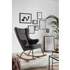 SCHAUKELSTUHL in Teddystoff Grau  - Eichefarben/Schwarz, MODERN, Holz/Textil (66/106/104cm) - Livetastic