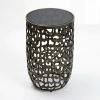 BEISTELLTISCH Metall, Glas 30/30/49 cm  - Schwarz, Design, Glas/Metall (30/30/49cm) - Livetastic