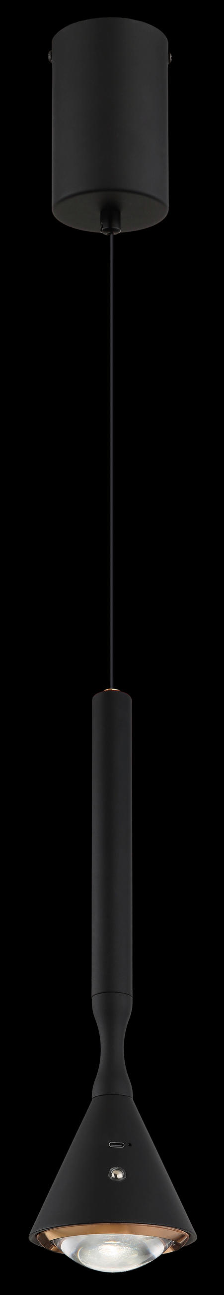 ZÁVĚSNÉ LED SVÍTIDLO, 9,9/50-210 cm  - bílá/černá, Design, kov/plast (9,9/50-210cm) - Globo