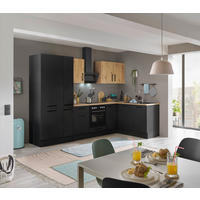 ECKKÜCHE 300/165 cm  in Schwarz, Eiche Artisan  - Schwarz/Eiche Artisan, Basics, Holzwerkstoff/Metall (300/165cm) - MID.YOU