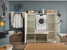 WASCHMASCHINENSCHRANK 67,5/162/67,5 cm  - Silberfarben/Schwarz, Design, Kunststoff/Metall (67,5/162/67,5cm)