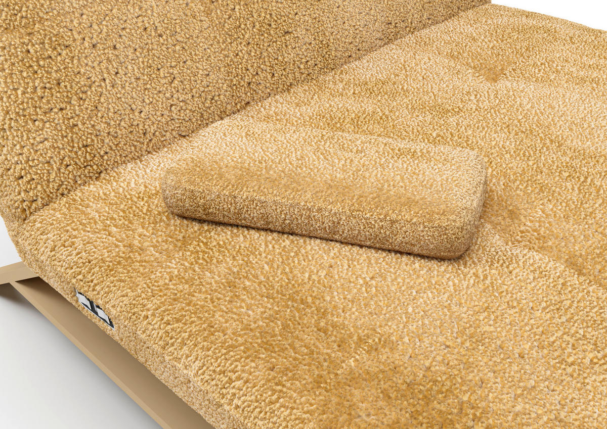 RELAXLIEGE Chenille, Teddystoff Goldfarben  - Goldfarben/Cappuccino, Design, Textil/Metall (120/54-113/158-198cm) - Pure Home Lifestyle