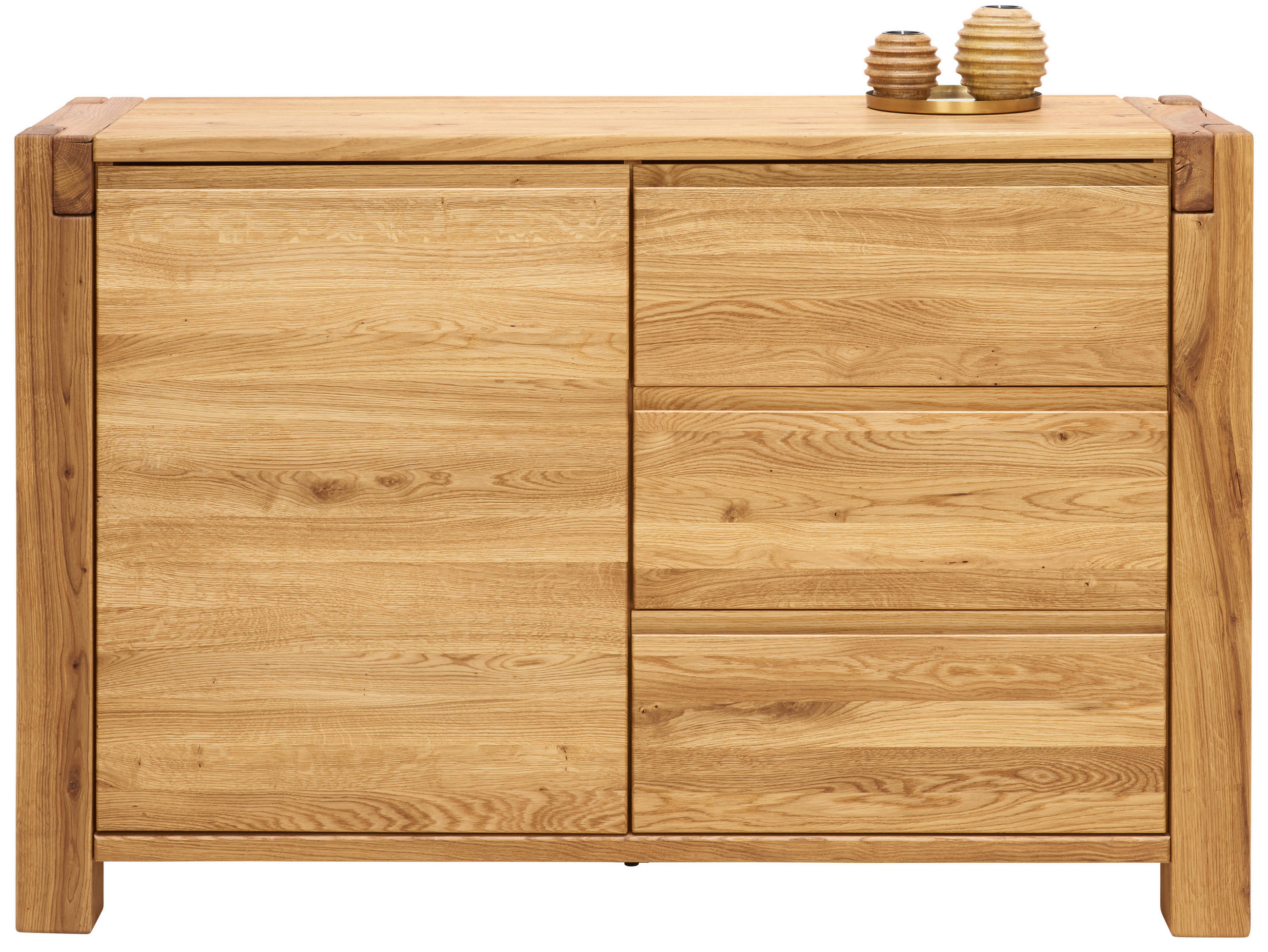 Thumbnail - Valnatura Sideboard, Eiche, Holz, Wildeiche, massiv, 1 Fächer, 3 Schubladen, 140x90x45 cm, Beimöbel erhältlich, Holzmöbe...