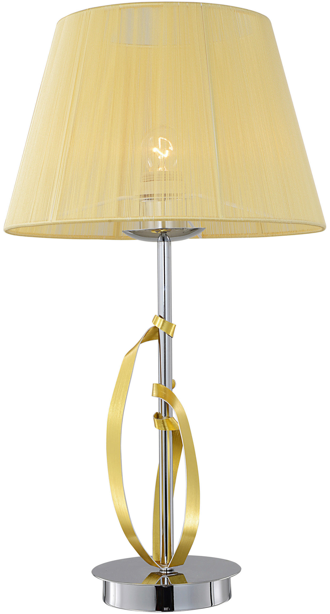 XXXLutz Tischleuchte Diva Chrom, Gold 23x50x23 cm