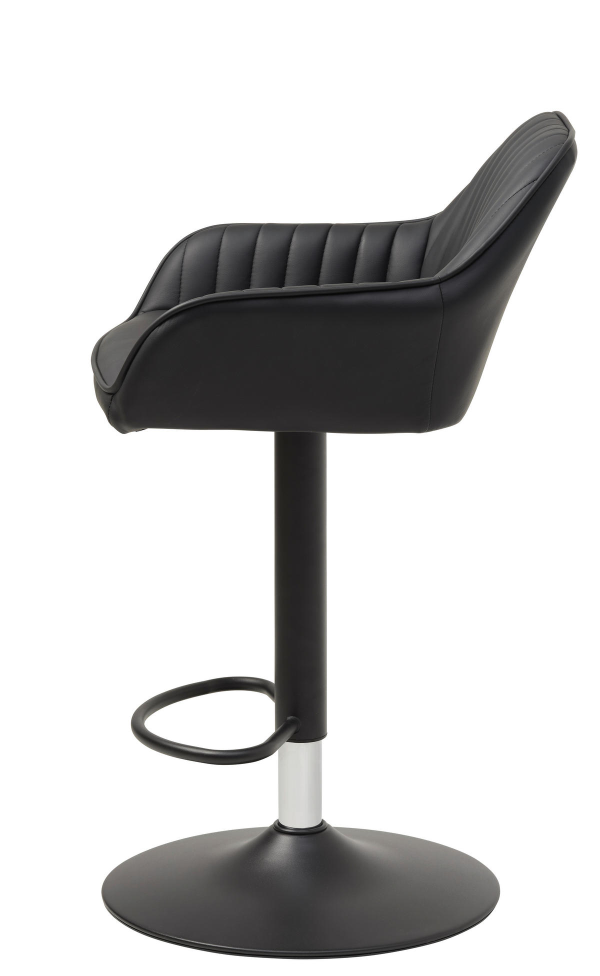 BARHOCKER in Textil Schwarz  - Schwarz, MODERN, Textil/Metall (50/88-104/53cm) - Livetastic