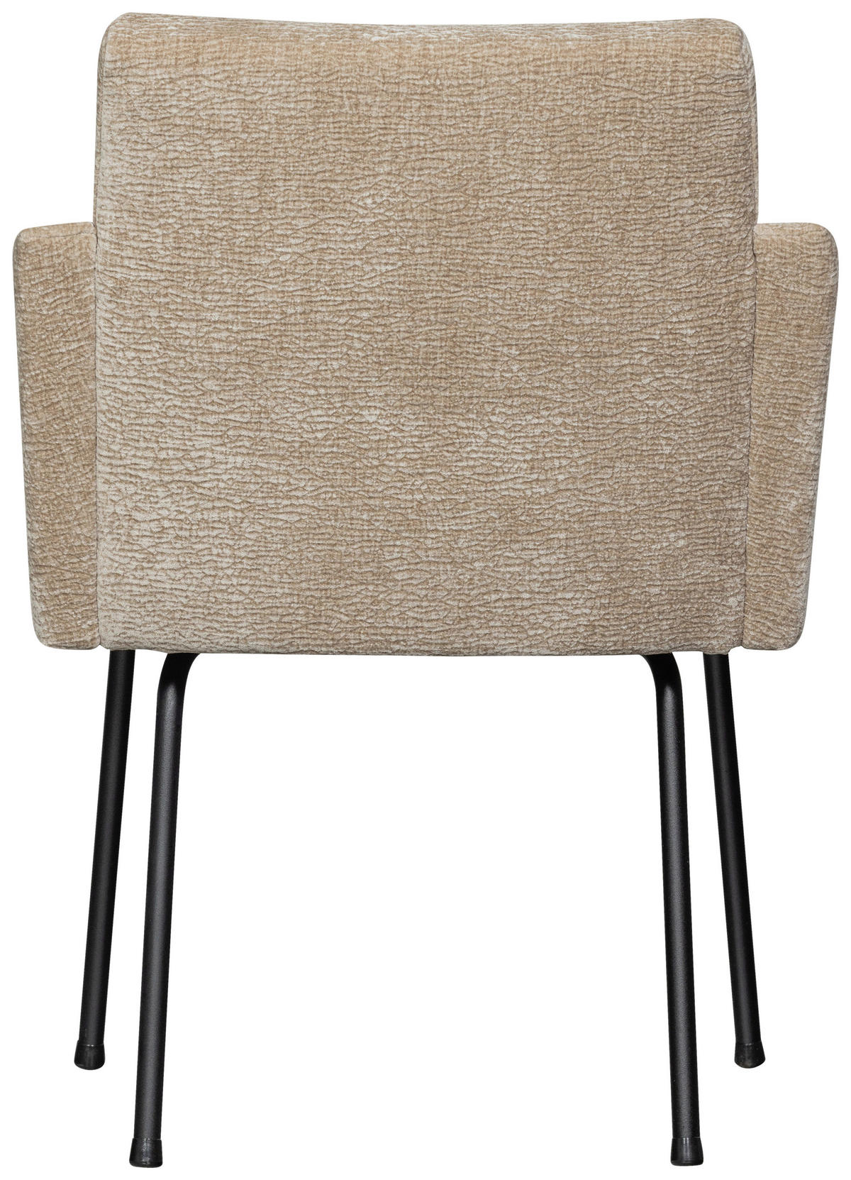ARMLEHNSTUHL-SET 2 Stück  in Eisen Chenille  - Sandfarben/Schwarz, MODERN, Textil/Metall (61/82/65cm) - Livetastic