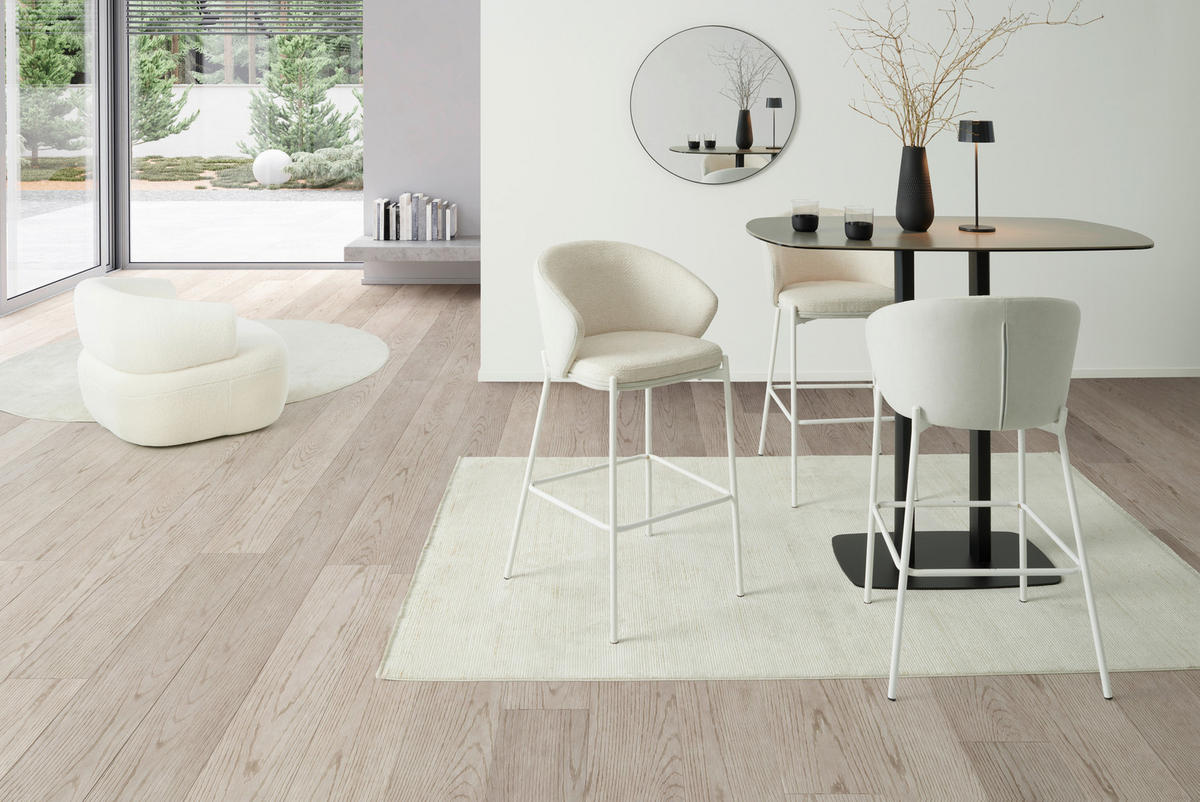 BARHOCKER Samt Weiß Eisen  - Schwarz/Weiß, MODERN, Textil/Metall (53,5/101/54cm) - MID.YOU