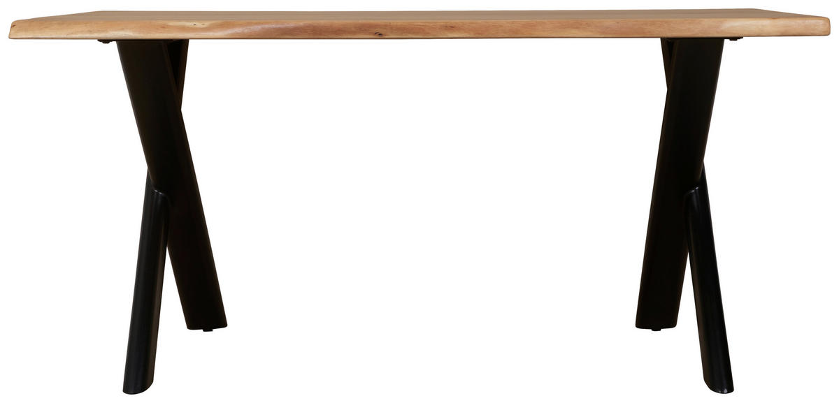 ESSTISCH in Holz 160/90/76 cm   - Schwarz/Naturfarben, MODERN, Holz/Metall (160/90/76cm) - Livetastic