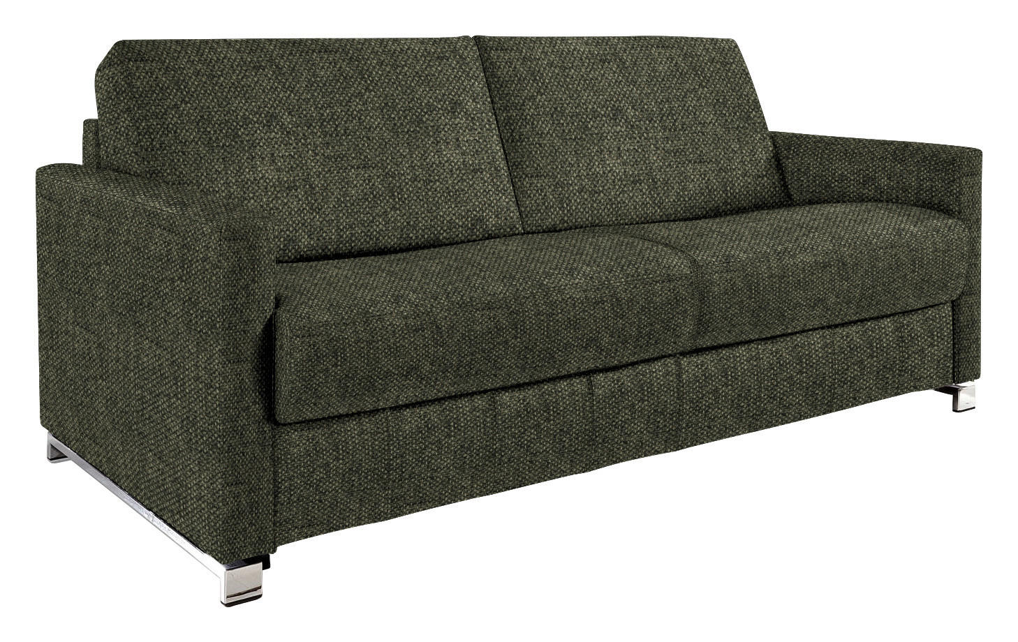 SCHLAFSOFA in Textil Olivgrün  - Chromfarben/Olivgrün, Design, Textil/Metall (185/84/100cm) - Bali