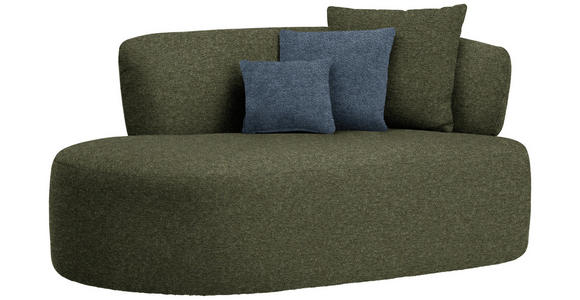 RÉCAMIERE  in Chenille Blau, Grün  - Blau/Schwarz, MODERN, Kunststoff/Textil (166/86/105cm) - Hom`in