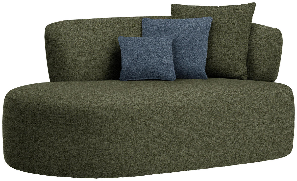 RÉCAMIERE  in Chenille Blau, Grün  - Blau/Schwarz, MODERN, Kunststoff/Textil (166/86/105cm) - Hom`in