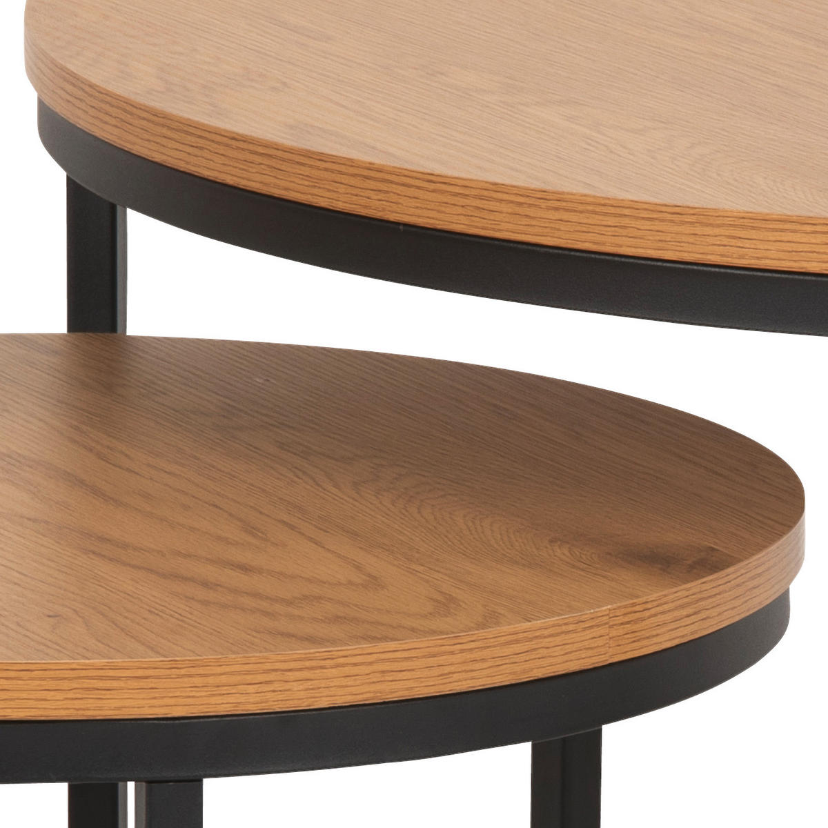 COUCHTISCH in Metall, Holzwerkstoff 80/80/44,5 cm  - Wildeiche/Schwarz, Konventionell, Holzwerkstoff/Metall (80/80/44,5cm) - MID.YOU
