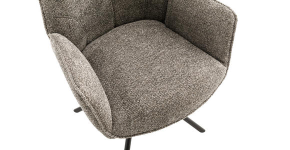 ARMLEHNSTUHL  in Eisen Struktur  - Anthrazit/Schwarz, Design, Textil/Metall (59/88/63cm) - Carryhome