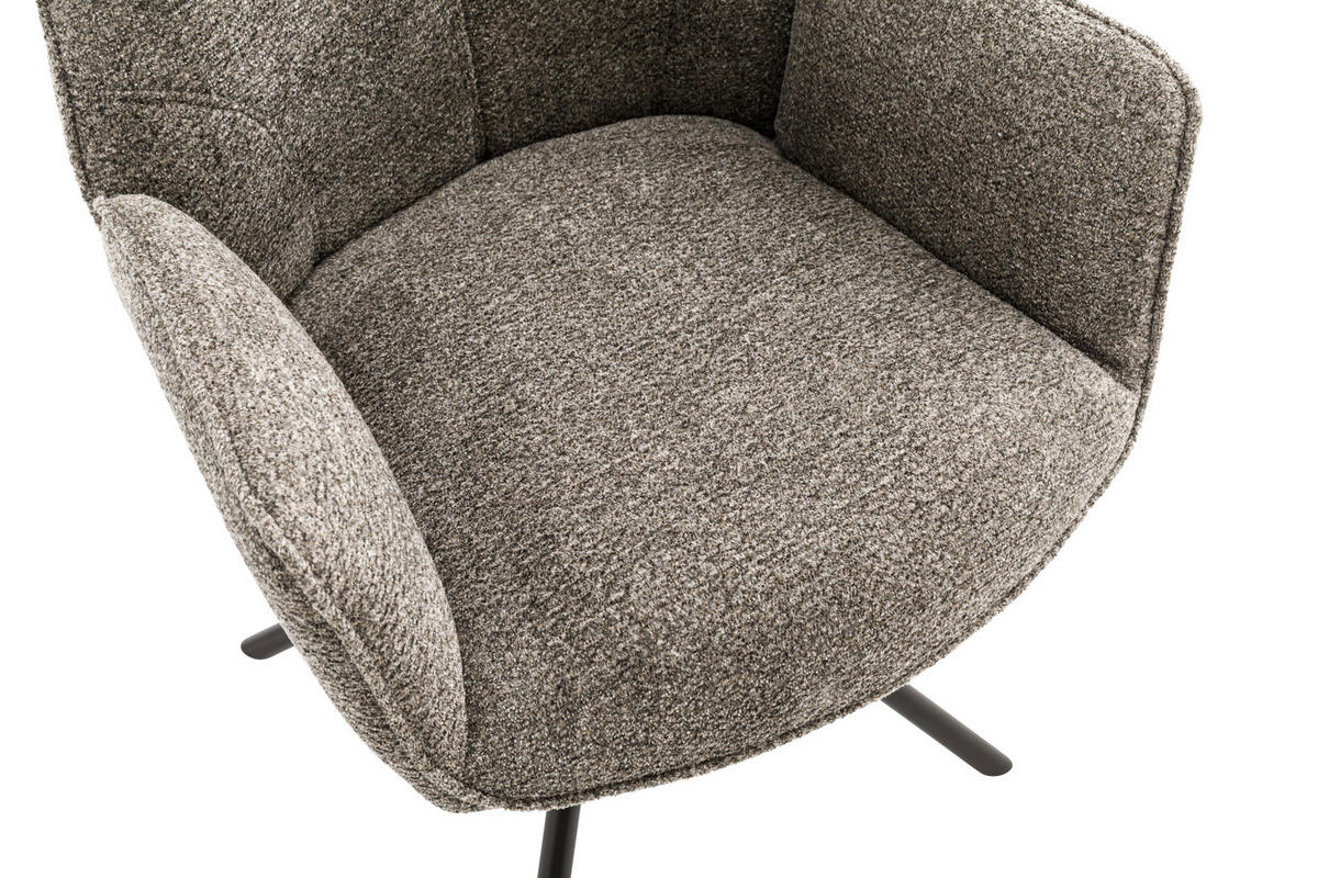 ARMLEHNSTUHL  in Eisen Struktur  - Anthrazit/Schwarz, Design, Textil/Metall (59/88/63cm) - Carryhome