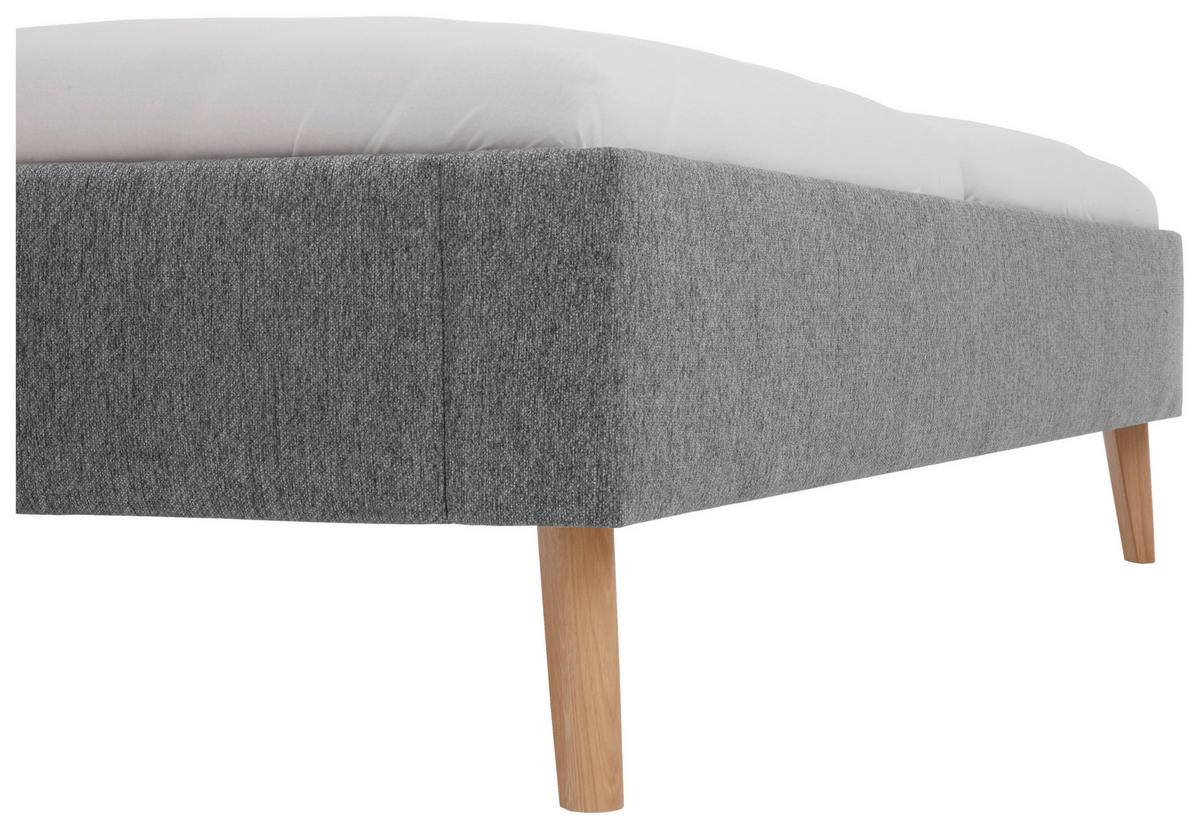 POLSTERBETT Grau 180/200 cm  - Eichefarben/Grau, Basics, Holz/Textil (180/200cm) - Boxxx