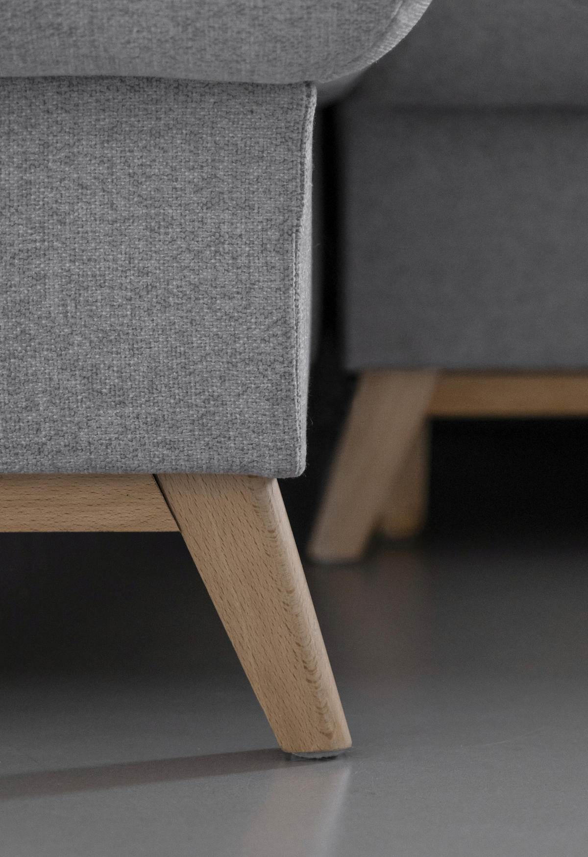 KUTNA GARNITURA tekstil  svijetlo siva   - prirodne boje/svijetlo siva, tekstil/drvo (157/235cm) - MID.YOU