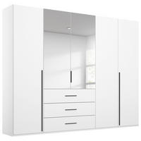 DREHTÜRENSCHRANK 251/223/60 cm,  in Weiß, 5-türig  - Graphitfarben/Weiß, Design, Glas/Holzwerkstoff (251/223/60cm) - home24