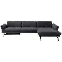 ECKSOFA Posh in Echtleder Anthrazit  308/173 cm  - Anthrazit, Design, Leder/Metall (308/173cm) - Joop!